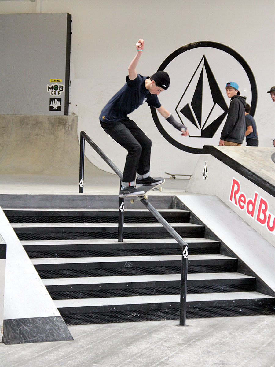 Ethan Loy's got all the fakie tricks down the rail
